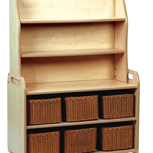 Mobile Welsh dresser storage cabinet with 6 baskets — Millhouse Educational Play School