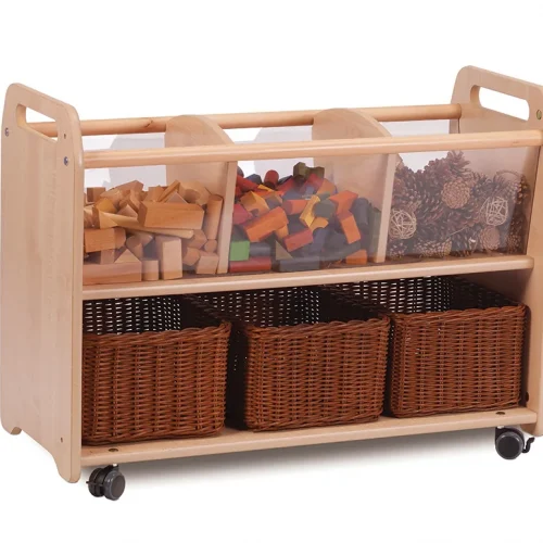 Mobile Storage Unit with Clear View Window and 3 Baskets — Millhouse Learning Toys School