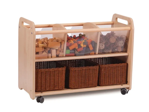 Mobile Storage Unit with Clear View Window and 3 Baskets — Millhouse Learning Toys School