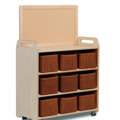 Mobile Shelving System with Top Storage Shelf and 9 Baskets — Millhouse Learning Toys School