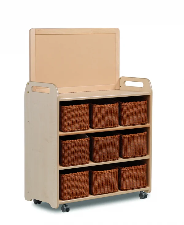 Mobile Shelving System with Top Storage Shelf and 9 Baskets — Millhouse Learning Toys School
