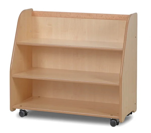 Mobile Tiered Shelving with Mirror Back (Empty) — Millhouse Learning Toys School
