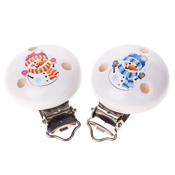 Snowman Motif Clip — Kiki-Ena Natural Wood Craft Materials