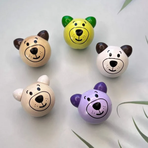 3D bear bead II — Kiki-Ena natural wood craft materials