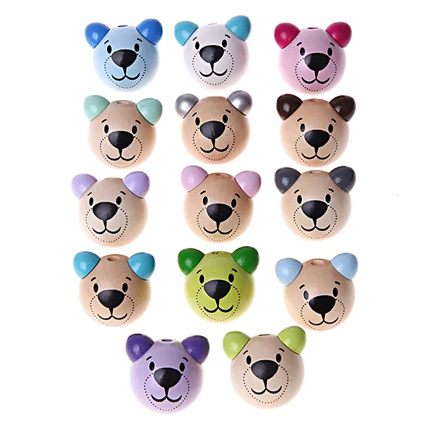 Motif Bead 3D Bear — Kiki-Ena Natural Wood Craft Materials