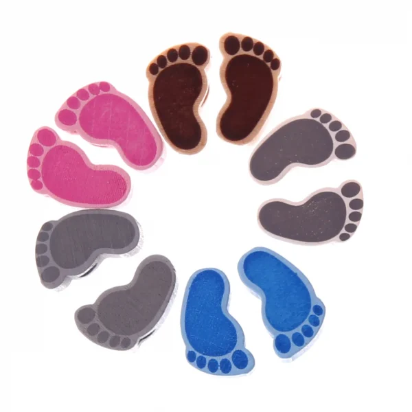 Baby feet bead • 1 pair — Kiki-Ena natural wood craft materials