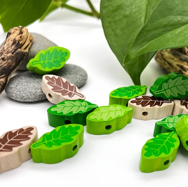 Motif Bead Leaf — Kiki-Ena Natural Wood Craft Materials