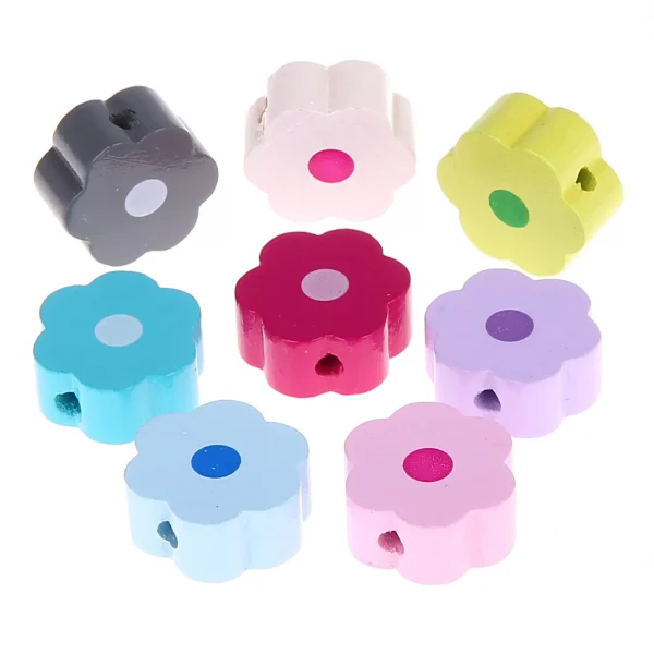 Motif Bead Flower Dot — Kiki-Ena Natural Wood Craft Material