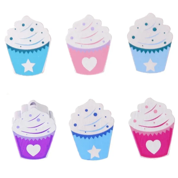 Motif Bead Cupcake — Kiki-Ena Natural Wood Craft Materials