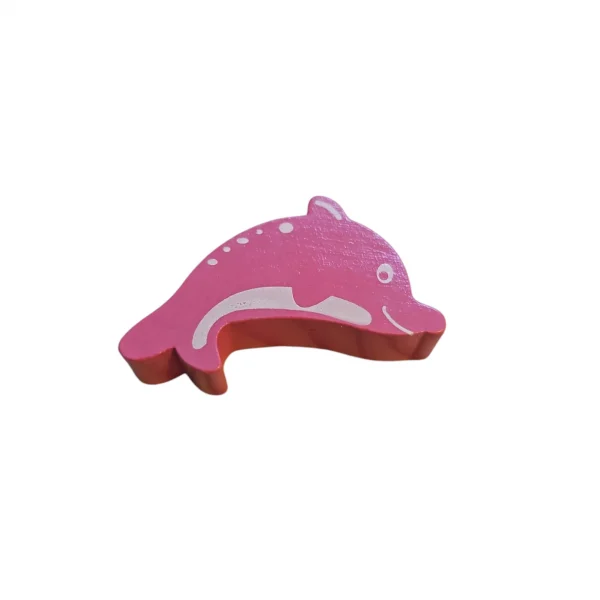 Pink dolphin bead — Kiki-Ena natural wood craft supplies