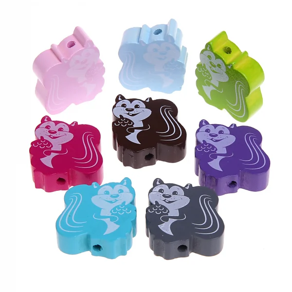 Motif Bead Squirrel — Kiki-Ena Natural Wood Craft Material