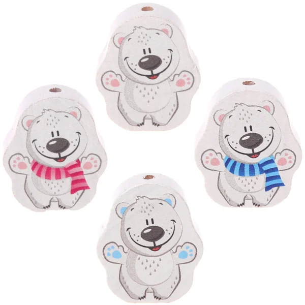 Motif Bead Polar Bear — Kiki-Ena Natural Wood Craft Material