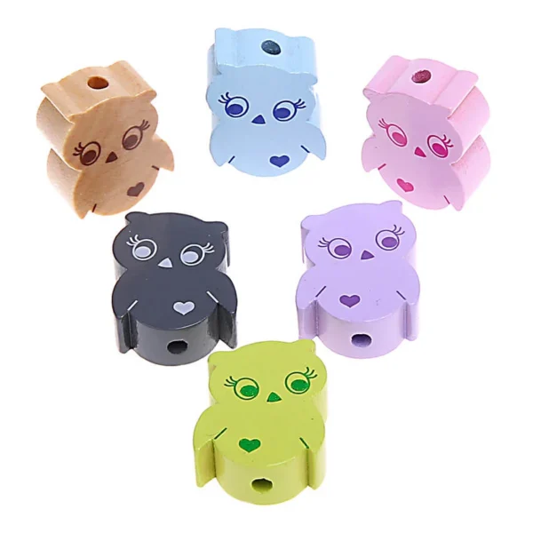 Owl Charm Bead Clearance 10 Pieces — Kiki-Ena Craft Materials Natural Wood