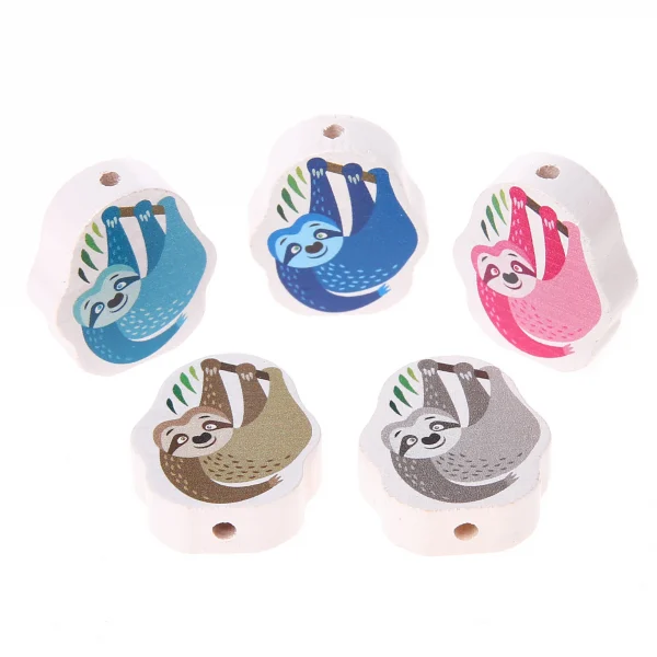 Sloth Charm Bead — Kiki-Ena Craft Materials Natural Wood