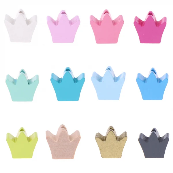 Motif Bead Carved Crown — Kiki-Ena Natural Wood Craft Materials