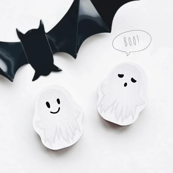 Ghost Motif Bead — Kiki-Ena Craft Materials Natural Wood