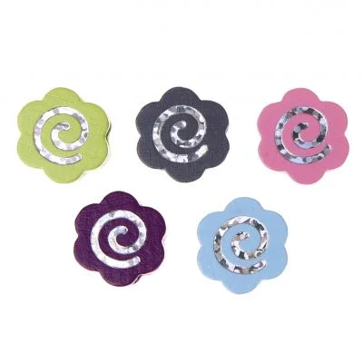 Motif Bead Glitter Flowers Spiral Safety Drilled — Kiki-Ena Natural Wood Craft Materials