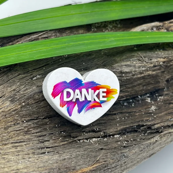 Heart Motif Bead 'Thank You' — Kiki-Ena Craft Materials Natural Wood