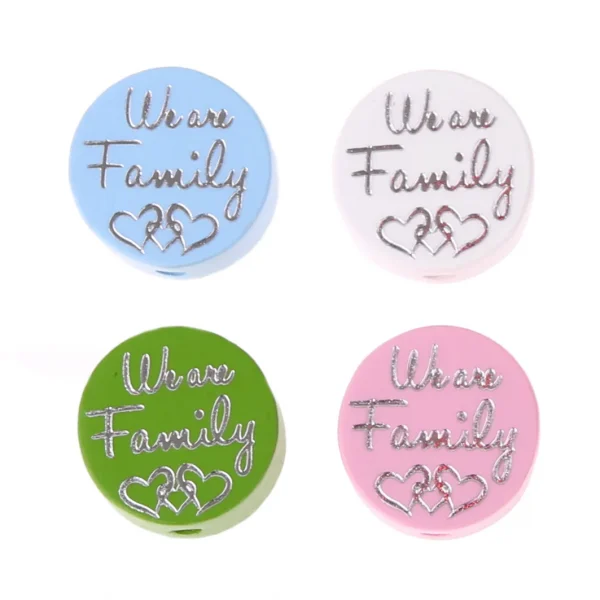 "We Are Family" Motif/Wooden Bead