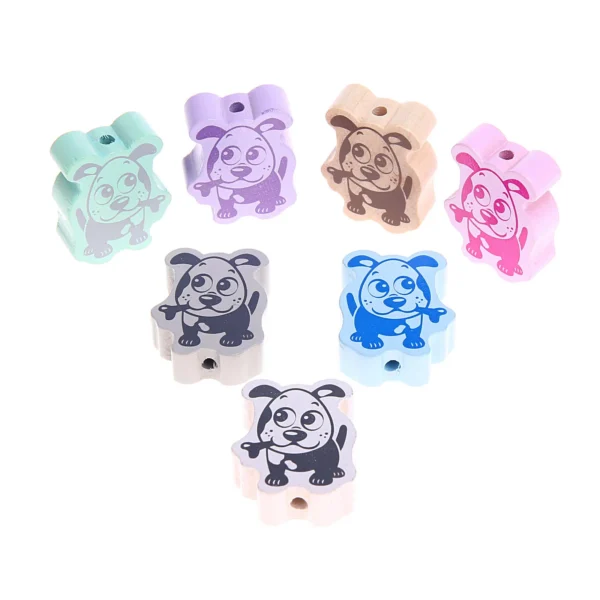 Dog bead — Kiki-Ena natural wood craft supplies