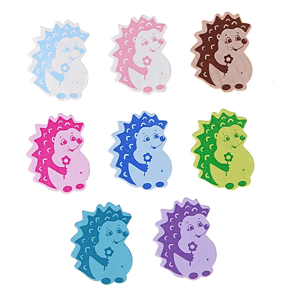 Hedgehog Motif Bead — Kiki-Ena Natural Wood Craft Materials