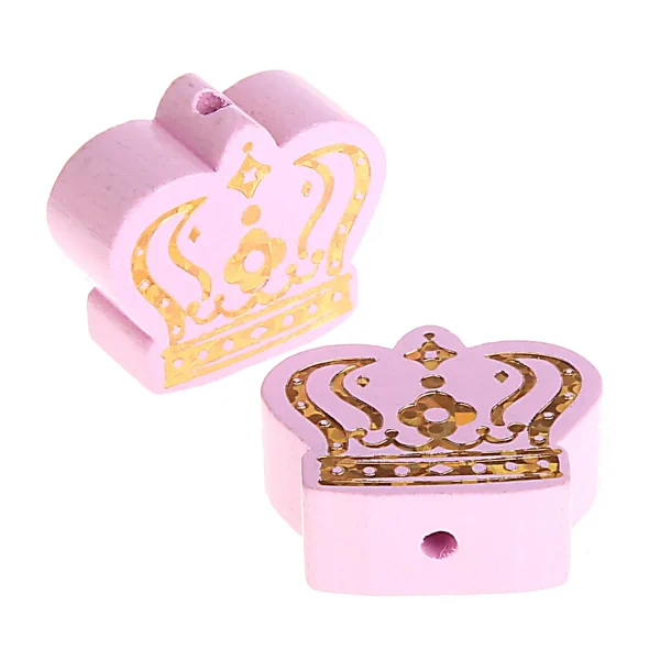 Gold Glitter Crown Motif Bead