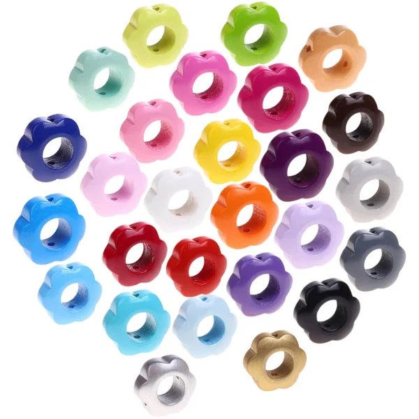 Perforated flower bead — Kiki-Ena natural wood craft materials
