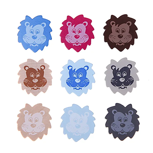Lion bead • horizontal drilling — Kiki-Ena natural wood craft materials