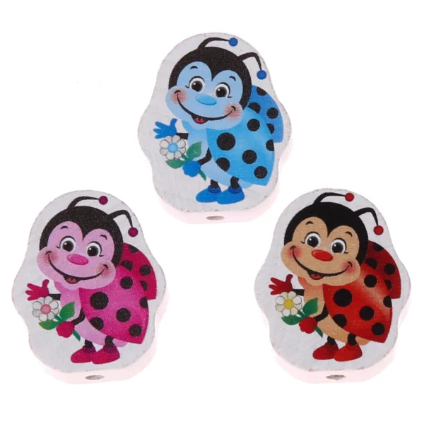 Motif Bead Ladybird — Kiki-Ena Natural Wood Craft Materials