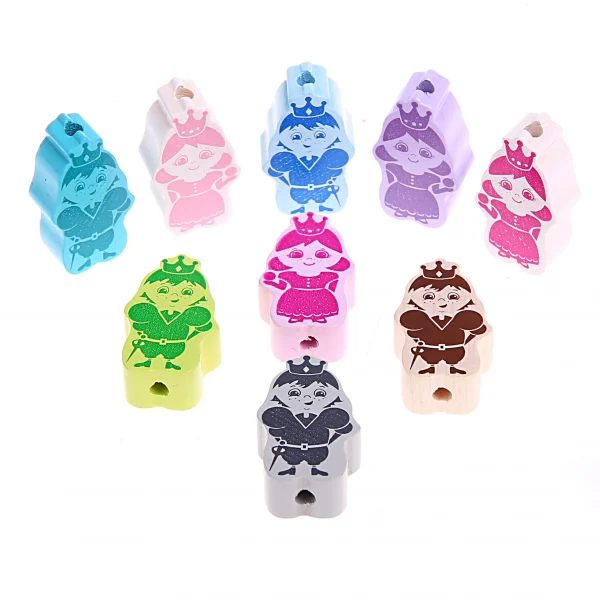 Motif Bead Prince/Princess — Kiki-Ena Natural Wood Craft Materials