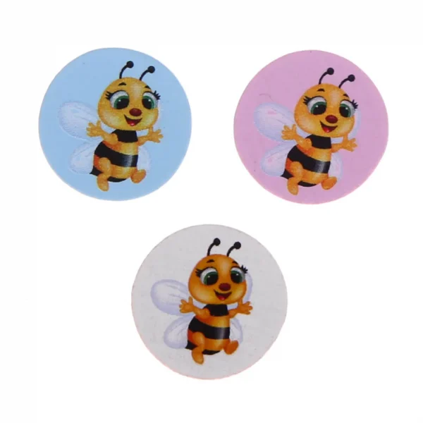 Motif Bead Disc Bee — Kiki-Ena Natural Wood Craft Materials