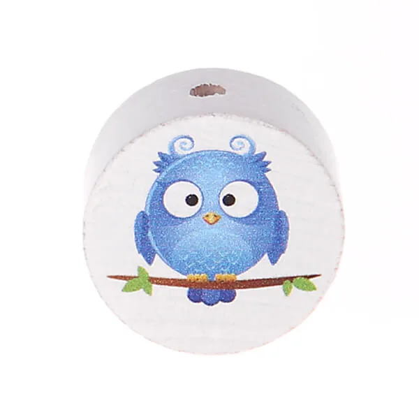 Owl Disc Charm Bead — Kiki-Ena Craft Materials Natural Wood