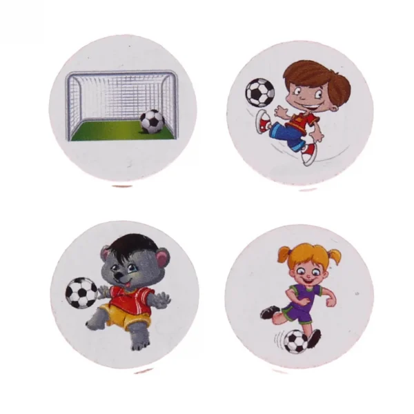 Football Motif Disc Bead — Kiki-Ena Craft Materials Natural Wood
