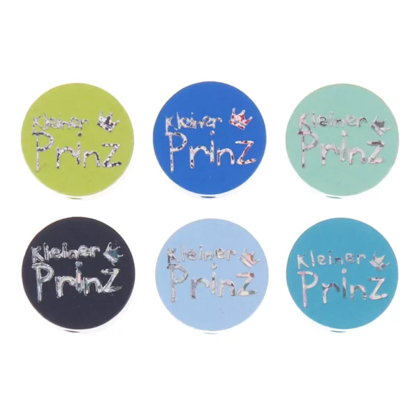 Little Prince Glitter Motif Bead Disc — Kiki-Ena Craft Material Natural Wood