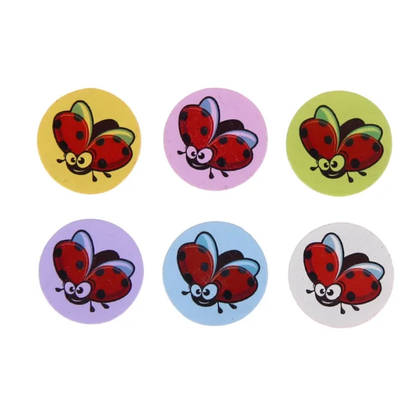 Focal Bead Disc Ladybird — Kiki-Ena Natural Wood Craft Materials