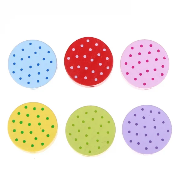 Motif Bead Disc Dots — Kiki-Ena Natural Wood Craft Material