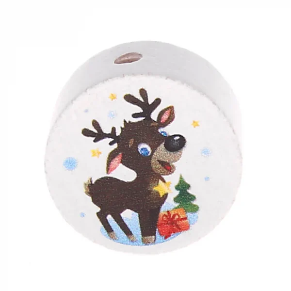 Motif Bead Disc Reindeer — Kiki-Ena Natural Wood Craft Material