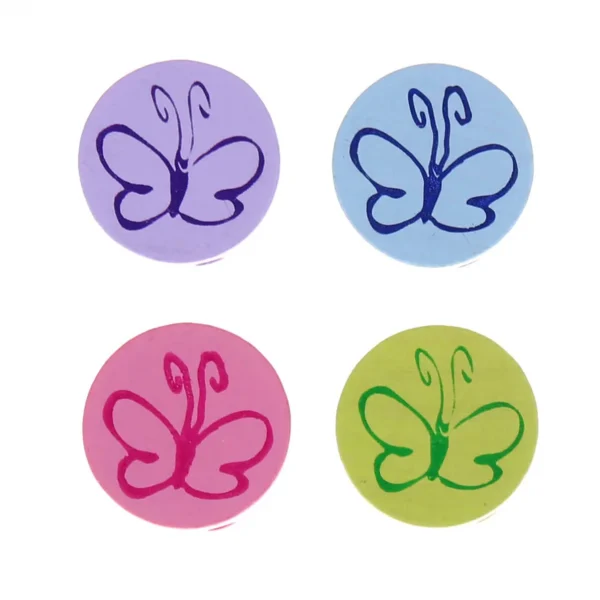 Butterfly motif disc bead — Kiki-Ena natural wood craft supplies