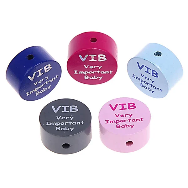 VIB Very Important Baby Motif Bead Disc — Kiki-Ena Natural Wood Craft Materials