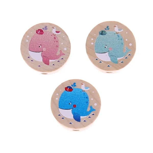 Focal Bead Disc Whale — Kiki-Ena Natural Wood Craft Materials
