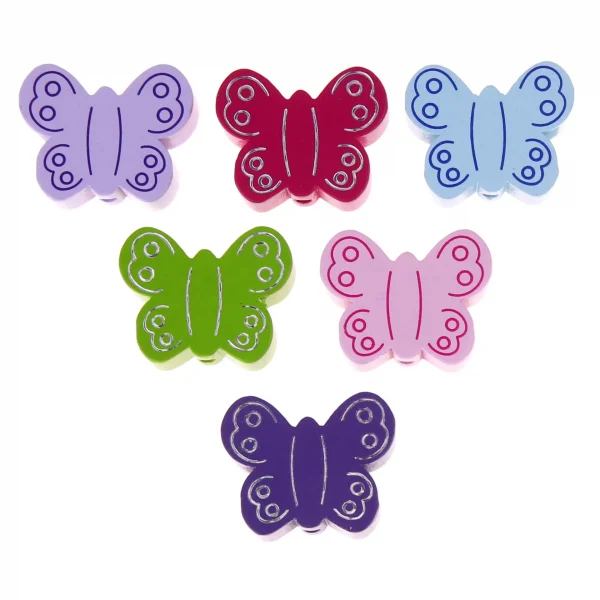 Butterfly Motif Bead II — Kiki-Ena Craft Material Natural Wood