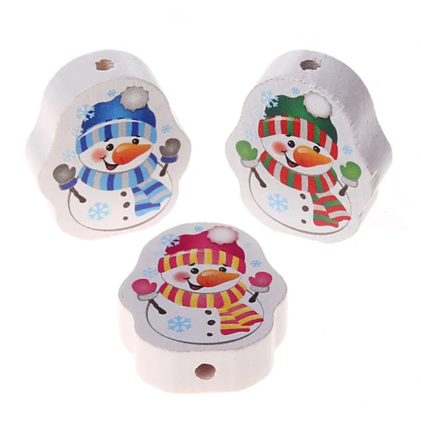 Snowman bead — Kiki-Ena natural wood craft supplies