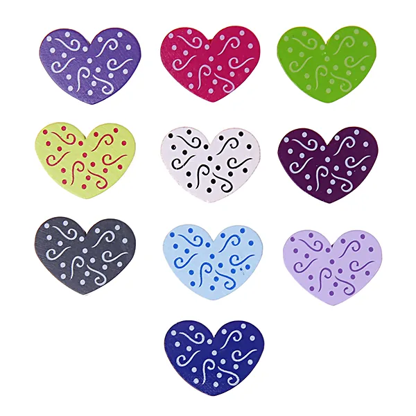 Ornate Heart Charm Bead — Kiki-Ena Craft Materials Natural Wood