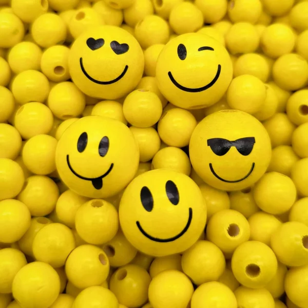 Focal Bead Smiley — Kiki-Ena Natural Wood Craft Materials