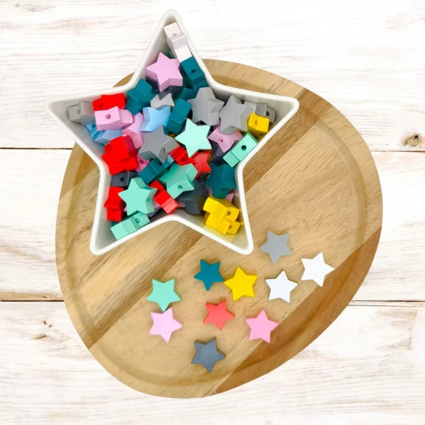 Star Motif Bead — Kiki-Ena Craft Materials Natural Wood