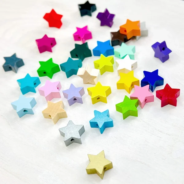 Focal Bead Star Mini — Kiki-Ena Natural Wood Craft Materials