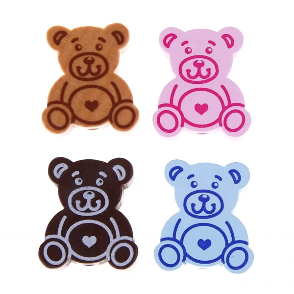 Focal Bead Teddy — Kiki-Ena Natural Wood Craft Materials