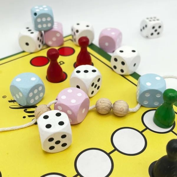 Cube Motif Bead — Kiki-Ena Craft Materials Natural Wood