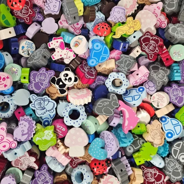 Decorative bead mix - SALE 250g — Kiki-Ena craft materials natural wood