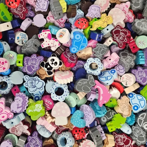 Decorative bead mix - SALE 500g — Kiki-Ena craft materials natural wood